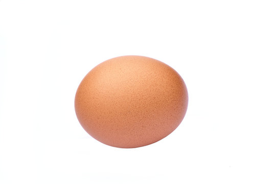 Hen egg on white background , Highly nutritious food from poultry
