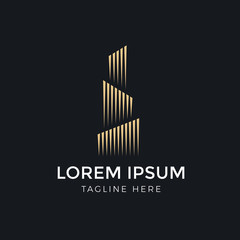 Logo template real estate, apartment, condo, house, rental, business. brand, branding, logotype, company, corporate, identity. Clean, modern and elegant style design