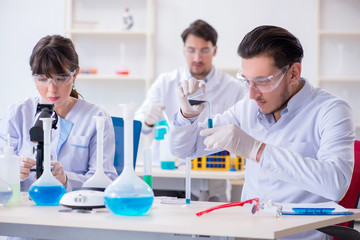 Team of chemists working in the lab