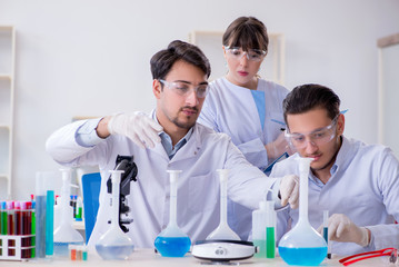Team of chemists working in the lab