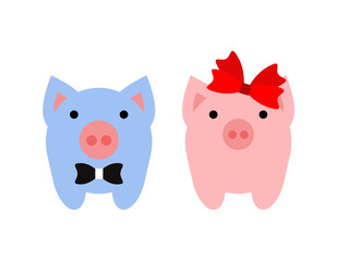 Cute pig couple