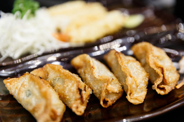 Gyoza stuffed with soy sauce - Japanese cuisine