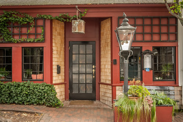 Fototapeta na wymiar Shop door, side street, Nantucket village