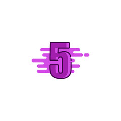Number 5 Vector Template Design Illustration