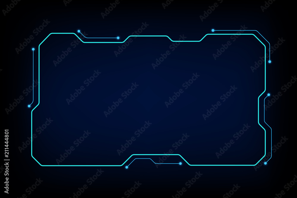 Aufkleber abstract tech sci fi hologram frame template design background