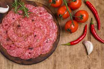 Thin slices of salami