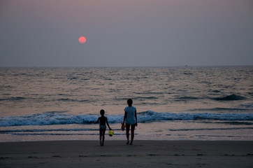 Obraz premium Beautiful landscape a decline on the Aravian Sea in India 