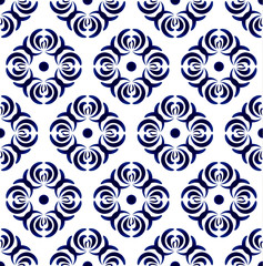 blue and white pattern seamless