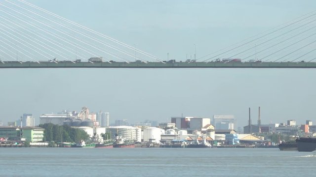River Bridge in Bangkok. 4k