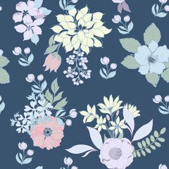 Abstract elegance pattern with floral background.