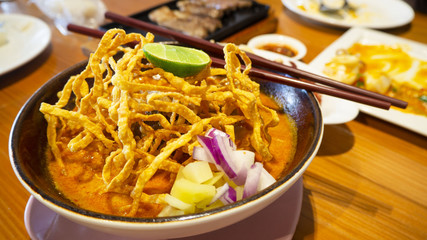 Curry Noodle Soup with Beef,Thaifood,Northern Style Thai food