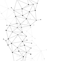Network Connecting dot polygon background : Concept of Network, Business, Connecting, Molecule, Data, Chemical
