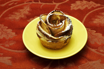 Delicious home made apple rose cake