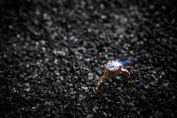 Lady's ring with a sparkling crystal