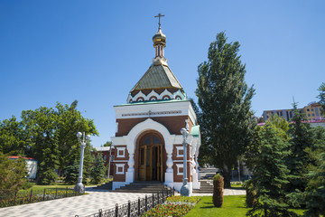 Chapel of Alexy, Metropolitan of Moscow in Samara, Russia. On a Sunny summer day. 28 June 2018