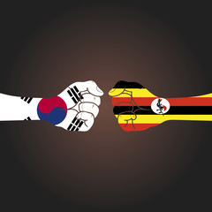 Conflict between countries: South Korea vs Uganda