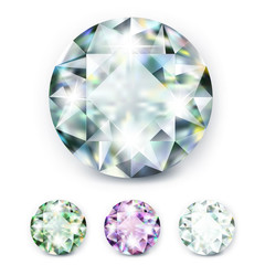 large colored jewelery diamonds with rhinestones and bright shine
illustration of white background