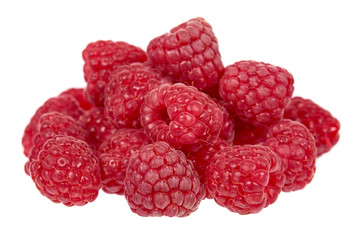 Organic fresh raspberry isolated on a white background.