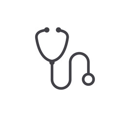 Stethoscope Line Icon. Editable Stroke.