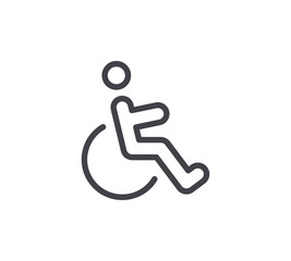 Disabled Sign Line Icon. Editable Stroke.