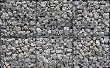 Gabion en grillage métallique avec pierres