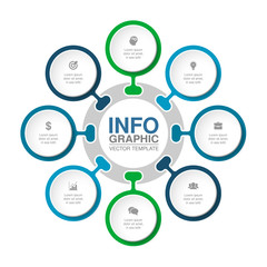Vector infographic template for diagram, graph, presentation, chart, business concept with 8 options.