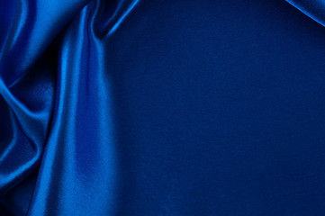 Abstract silk luxury background, piece of cloth, deep blue cloth texture - obrazy, fototapety, plakaty