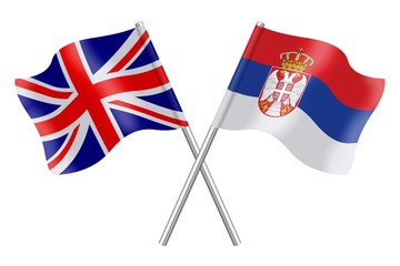 Flags. United Kingdom and Serbia