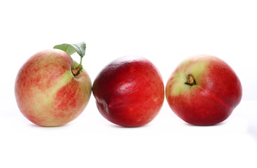 Fresh ripe peach fruit isolated on white background