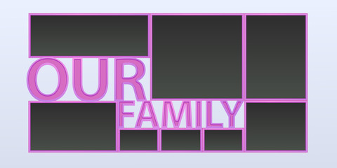 Collage of photo frames vector illustration