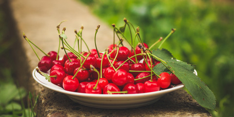 cherries - tasty and juicy berries. food background