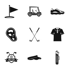 Championship golf icons set. Simple set of 9 championship golf vector icons for web isolated on white background