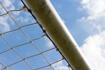 football goal of the stadium in the open air