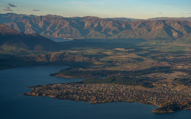 Beautiful landscape of the mountains and Lake Wanaka. Roys Peak Track, South Island, New Zealand.