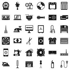 Homework appliance icons set. Simple style of 36 homework appliance vector icons for web isolated on white background