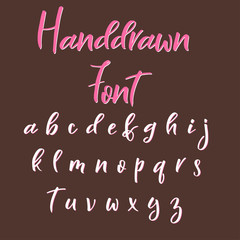 Handwritten calligraphy font. Vector alphabet. Hand drawn letters