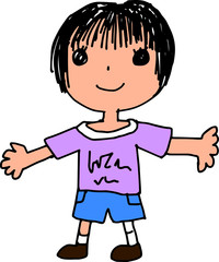 Colored Children of graffiti-style girl