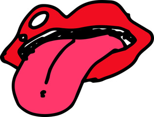 Colored Children of graffiti-style Tongue outta talking