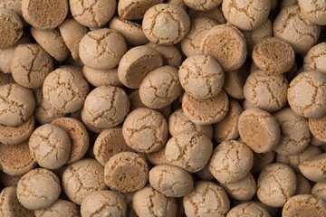 Fresh Italian amarettini pastry full frame