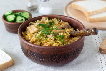 A traditional dish of some European countries is bigos made from cabbage, other vegetables and meat.