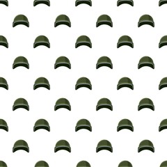 Military helmet pattern seamless repeat in cartoon style vector illustration