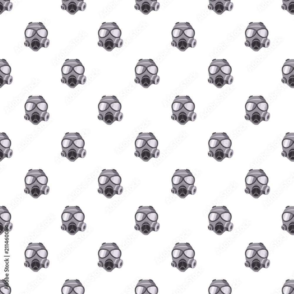 Poster gas mask pattern seamless repeat in cartoon style vector illustration