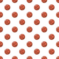 Basketball ball pattern seamless repeat in cartoon style vector illustration
