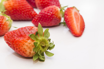 summer fruits, strawberries isolated