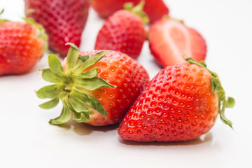 summer fruits, strawberries isolated