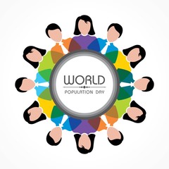 Illustration,Poster Or banner for World Population day