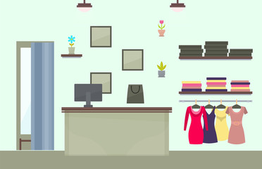 Fashionable Female Clothes Store Interior Design