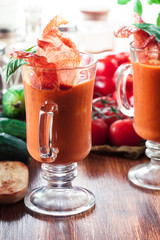 Spicy homemade gazpacho soup