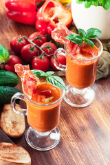 Spicy homemade gazpacho soup