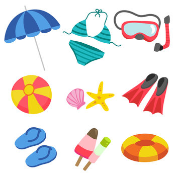 beach toys vector design